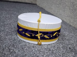Casquette de Rite Écossais du 33e Degré |   Ailes blanches levées, insignes maçonniques |   Chapeau de Franc-Maçon Brodé - Product Image 2