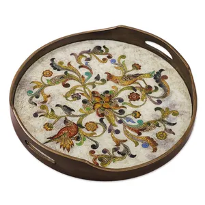 Premium Handmade Bread <b>Basket</b> <b>Tray</b> for Luxury Restaurant Dining Experience Elegant Decorative <b>Tray</b> with Antique Gold Hammered - Product Image 3
