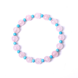 Bracelet Perlé Hemasa Fashions Vintage Rose Cristal Bleu Strass Rond Taille Brillante Pierre Naturelle Bijou Unisexe Cadeau - Product Image 1