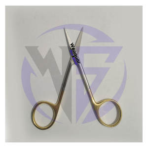 Ciseaux chirurgicaux Iris dentaires droits et courbés pour tissus et sutures, instrument doré semi-personnalisé - Product Image 5