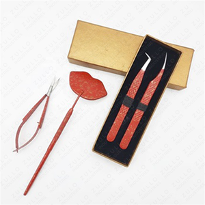 Luxury Red Gold Eyelash Tweezers Set Stainless Steel Diamond Grip Handmade Professional Lash Extension <b>Tools</b> - Product Image 5