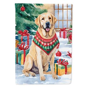 Jaune Labrador Retriever Noël Jardin Drapeau Multicolore Décoratif Cour Bannière pour Patio Oeuvre Fleur Lits Boîte Aux Lettres Drapeau - Product Image 1