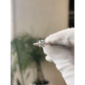 Bague élégante en or massif avec micro-pavé de diamants de laboratoire taille ronde, 1,81 carat VVS VS EF, bijoux de mariée pour femme - Product Image 2