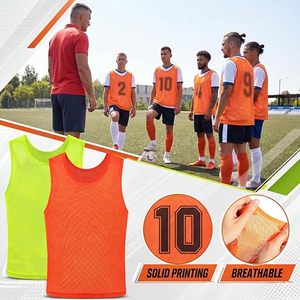 Chaleco de Fútbol Personalizado con Nombre de Equipo, Unisex, Manga Corta, Cuello Redondo, Sublimado, 100% Poliéster, Malla Transpirable, Absorbe la Humedad - Product Image 5