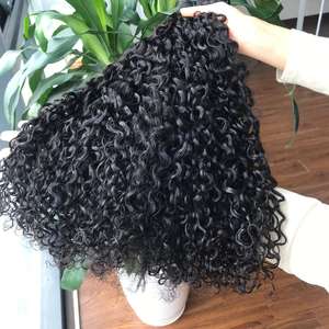 Precio de Fábrica-Pixiel rizado vietnamita 100% paquetes de cabello crudo Virgen sin procesar 12A tejido HD estilo ondulado de encaje trama Genius - Product Image 5