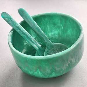 Bol de service en résine fait main, design le plus récent, finition polie, design pâteux, bol de mariage écologique, bol au design fabuleux - Product Image 2