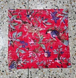 Cotton Kantha Cushion Cover Handmade Hand <b>Stitched</b> Pillow Cover Boho Ethnic Textile For Retail Stores Hospitality Home Styling - Product Image 1