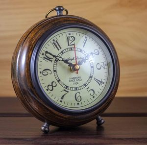 Handmade Wooden Table Clock Vintage <b>Desk</b> Clock <b>Rustic</b> Home Office Decor Silent Clock OEM Wholesale - Product Image 5