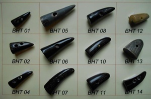 Botón de cuerno de búfalo auténtico hecho a mano de 2 pulgadas, oscuro, con punta completa al orificio, para abrigos, chaquetas, cárdigans, capas, bolsos, costura y artesanía natural - Product Image 4