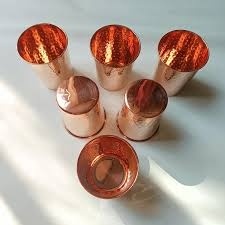 Gobelet en verre de cuivre, meilleur rapport qualité-prix, vaisselle ayurvédique, tasse à eau potable, fournisseur en gros pour l'exportation, Inde - Product Image 3