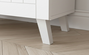 Modern American Style Essence Kitchen Cabinet Particle Board <b>Table</b> Top 4 Doors 1 Drawer Model K208 (White Oak + <b>Walnut</b>) Made - Product Image 5