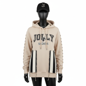 Sweat à capuche pour femme OEM avec impression en relief, style streetwear, design tendance, production à faible MOQ - Product Image 6