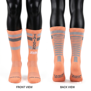 Premium 320 GSM Wool/Spandex Lacrosse <b>Socks</b> Blue <b>White</b> Jacquard Logo Cushioned Panels Quick Dry Breathable - Product Image 3