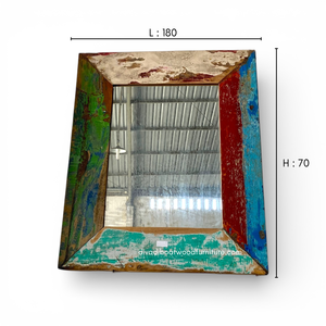 Espejo Rústico Hecho a Mano, Ecológico, de Madera de Barco Reciclada, Color Original, para Decoración de Pared, Hogar, Sala de Estar, Dormitorio, Venta al Por Mayor - Product Image 1