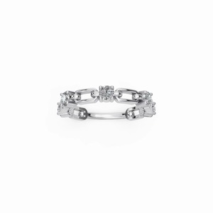 Anillo de Diamantes Cultivados en Laboratorio con Certificación IGI, Cadena de Eslabones, Oro Blanco de 18K - Product Image 1