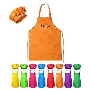 Cheap Waterproof Kitchen Apron Adjustable Children Painting Cotton Cooking Kids Apron Customized Kids Chef <b>Hat</b> and Apron - Product Image 2