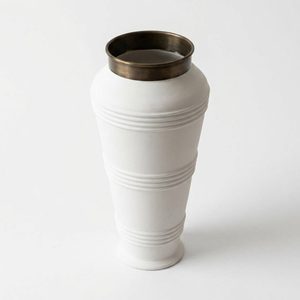 Handmade Iron Ripple Floor Vase 24 cm <b>Chalk</b> Brass WB Inc Living Room Decorative for Home Hotel Wedding Table Gift - Product Image 3