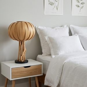 Handcrafted Bamboo Lantern Table Lamp With Natural <b>Branch</b> Stand Eco Friendly Tropical Desk <b>Light</b> For Modern Home Luxury Boutique - Product Image 5