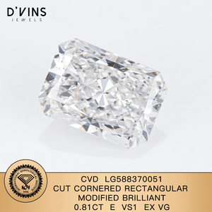 D'vins Bijoux En Gros CVD Lâche Diamant Radiant Cut 0.81CT E VS1 Lab Grown Rempli Surat - Product Image 2