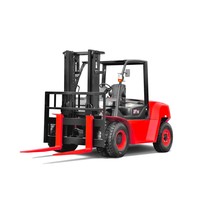 Chariot élévateur diesel de 5 tonnes avec mât duplex et fourches réglables pour la manutention de palettes industrielles
