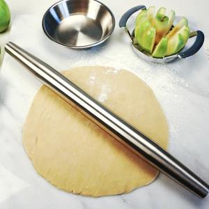 Rouleau à pâtisserie en métal argenté pour cours de cuisine, pâtisserie à domicile, chefs professionnels, restaurants, hôtels et outil de cuisine durable - Product Image 3