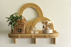 <b>Heart</b> Shaped Rattan wall-mounted <b>shelf</b> for kids Woven Floating Storage Rack Boho Nursery Wall Decor Storage Display <b>Shelf</b> Pack - Product Image 4