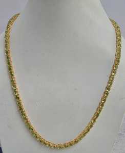 Natural Peridot Oval Cut 6x4mm Hip Hop Wedding 925 <b>Sterling</b> <b>Silver</b> 18K Gold Plated Prong Setting Women's <b>Necklace</b> - Product Image 4