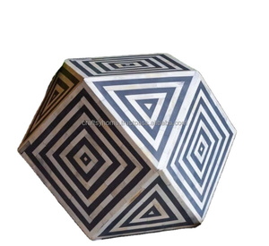 Ziye — tabouret à incrustation d'os de luxe, Design diamant Antique indien, moderne, pour la maison, décoratif, 2022 - Product Image 2