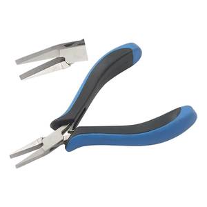 120mm Stainless Steel <b>Flat</b> Nose Plier Ergonomic <b>Black</b> Blue Handles Smooth Jaws Spring Crimping Cutting Fishing OEM Jewelry - Product Image 1