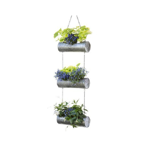 Maceta colgante de pared de metal galvanizado de lujo con diseño acanalado para decoración del hogar y hoteles, estilo vintage, para interiores y exteriores. - Product Image 6