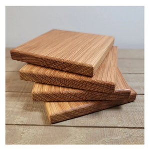 <b>Round</b> Acacia Coaster Set 5mm Thick Reusable Non-Slip Modern Design <b>Mats</b> & Pads 300mm Diameter Set of 4 Pcs - Product Image 3