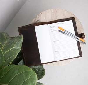 Funda de Cuaderno Recargable de Cuero Genuino de Lujo Rústico con Protección para Diario y Notas NBC-0020 - Product Image 2