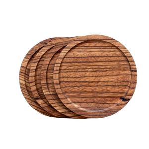 Handcrafted Solid Wood Tea Coffee Coasters Set Natural Two Tone Wooden Drink <b>Mats</b> for Home Dining Table Decor Gift - Product Image 4