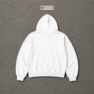 Sudadera con capucha gráfica blanca unisex oversize estilo streetwear con estampado de globo, casual, de forro polar, con bolsillo canguro, larga - Product Image 6