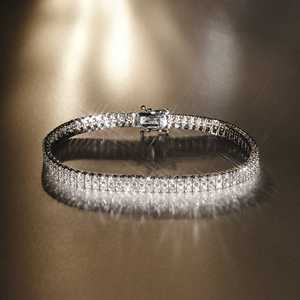 Pulsera de Plata con Diamantes Cultivados en Laboratorio de 24 Gramos, Corte Brillante DEF, Pulsera de Tenis para Mujer, 12 Quilates en Total, Vala Brothers - Product Image 2