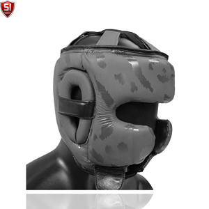 Protector de Cabeza de Cuero Vacuno Personalizado OEM para MMA, Casco de Boxeo para Kickboxing, Karate, Taekwondo con Diseño Facial - Product Image 3