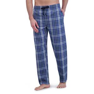 Men's Woven Sleep Pants Custom Logo OEM Made Cotton/Poly Striped Pajama Breathable Lightweight <b>Trousers</b> Button Fly <b>Elastic</b> <b>Waist</b> - Product Image 1