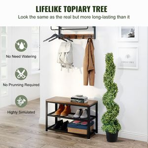 ต้นไม้ประดิษฐ์ทรงหอคอยแบบเกลียว 2 ชิ้น สูง 122 ซม. ทำจากพลาสติก PE สีเขียวตกแต่งด้วยเหล็ก คุณภาพพรีเมียม - Product Image 6