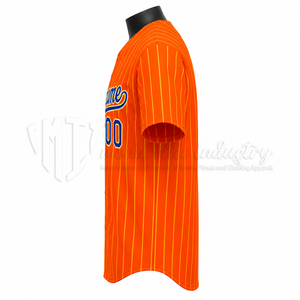 Camiseta de Béisbol Personalizada con Rayas Naranjas, Impresión por Sublimación Completa, 100% Poliéster, Secado Rápido, Transpirable, Talla Grande, Ligera, para Equipo - Product Image 5