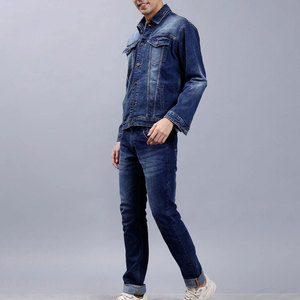 Urban Style Men <b>Winter</b> Streetwear <b>Jeans</b> Set Premium Quality 100% Cotton Fashion Jacket and Pants Casual Outfit for Wholesale - Product Image 5