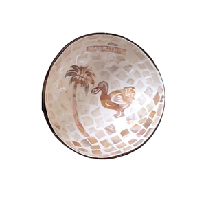 Cuencos de Coco Hechos a Mano Personalizables con Borde de Papel de Aluminio, Diseño Floral Sagrado Zen, Suministro al por Mayor para Minoristas - Product Image 2