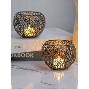 Portavelas votivas de metal a precio de fábrica al por mayor, faroles decorativos de malla para eventos, recipientes para velas de té terminados para suministros a granel - Product Image 1