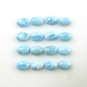 Perles de pierres précieuses naturelles de larimar ovales de qualité supérieure, cabochons, pour la fabrication de bijoux, pendentifs et boucles d'oreilles, fournitures de bijouterie - Product Image 5