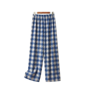 Plus Size <b>Women</b> Flannel Pants High Waist <b>Plaid</b> Printed Wide Leg <b>Trousers</b> Elastic Waist Breathable Summer Casual Wear - Product Image 3