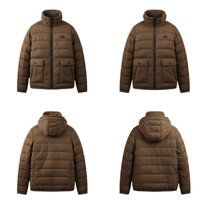 Veste d'hiver matelassée marron pour homme, vêtement d'extérieur chaud de qualité supérieure - Product Image 2