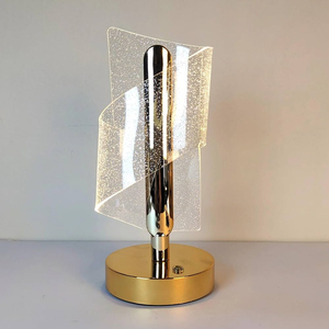 Modern Spiral LED <b>Table</b> <b>Lamp</b> with Brushed Gold <b>Base</b> S-Wave Swirl Nightstand Light for Luxury Home Decor & Bedroom Ambiance - Product Image 5