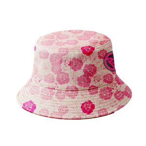 หมวกบักเก็ตพิมพ์ลายดอกกุหลาบสีชมพู  ลายดอกไม้สวยงาม  แบบยูนิเซ็กซ์  หมวกกันแดด  แฟชั่นฤดูใบไม้ผลิ  หมวกชาวประมง - Product Image 2