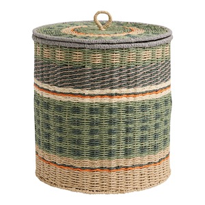Eco Friendly Woven Seagrass <b>Laundry</b> <b>Basket</b> With Lid Multifunction Storage Bin Mix Color Home Organizer - Product Image 1