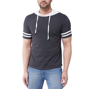 High Quality <b>Men's</b> Embroidered Polyester/Cotton <b>Short</b> <b>Sleeve</b> <b>Hoodie</b>-Comfortable Stylish Autumn Casual Wear Eco-Friendly Outdoor - Product Image 1