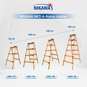 บันไดอลูมิเนียมทรงเอ NIKAWA 6 ขั้น รับน้ำหนักได้ 150 กก. บันไดพับได้ ล็อคแบบแมนนวล ความสูง 6 ฟุต สำหรับครัว โรงเรียน - Product Image 2
